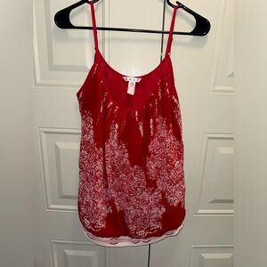 Red and white dressy tank